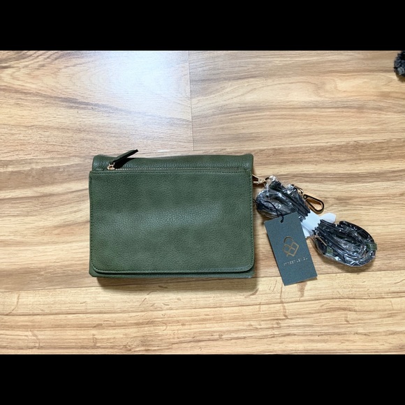 Street Level - Green Leather Crossbody Bag - Picture 3 of 8